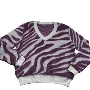 Fate V-Neck Super Soft Textured Pink Cream Pullover Sweater Women's Size Medium